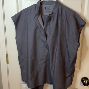 Figs Charcoal Cap Sleeve Blouse